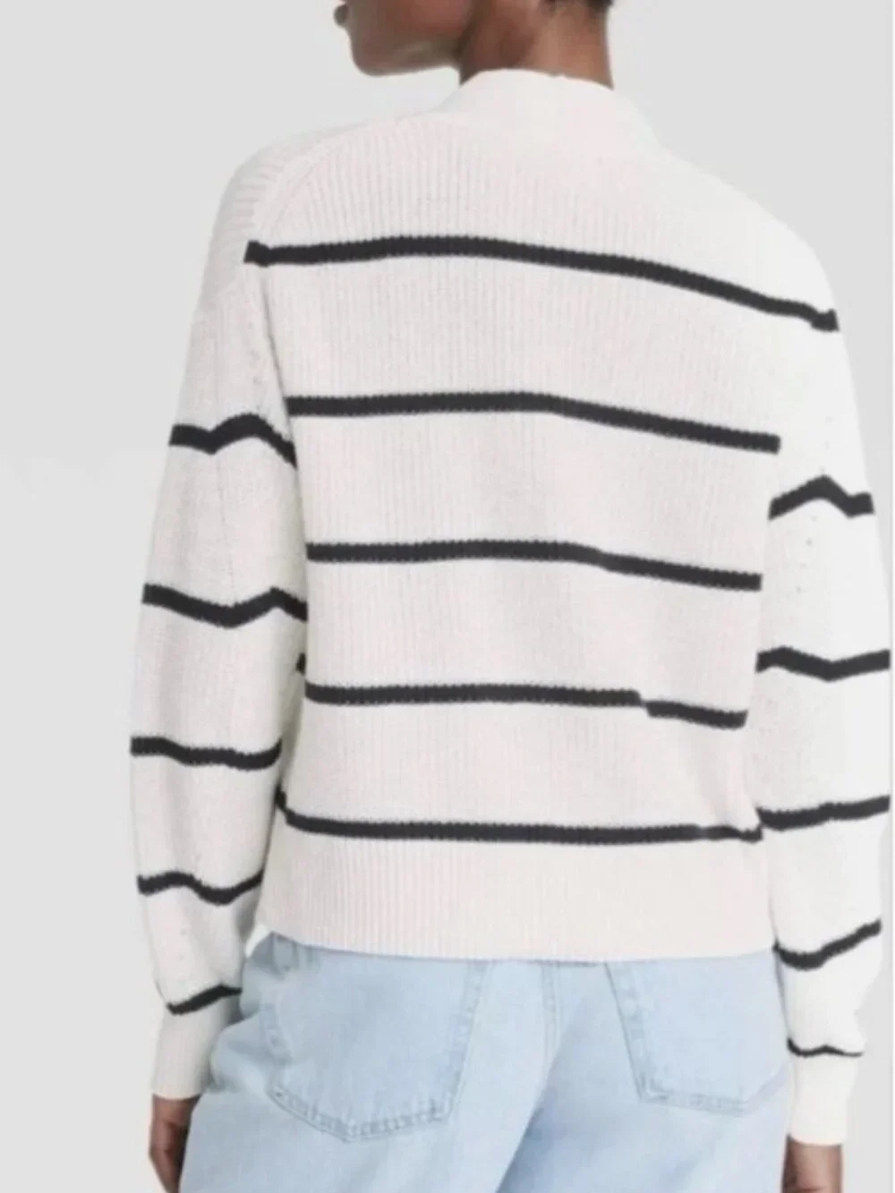 NWOT Striped Open Front Cardigan Knit Sweater XS Universal Thread Black White - Picture 2 of 10